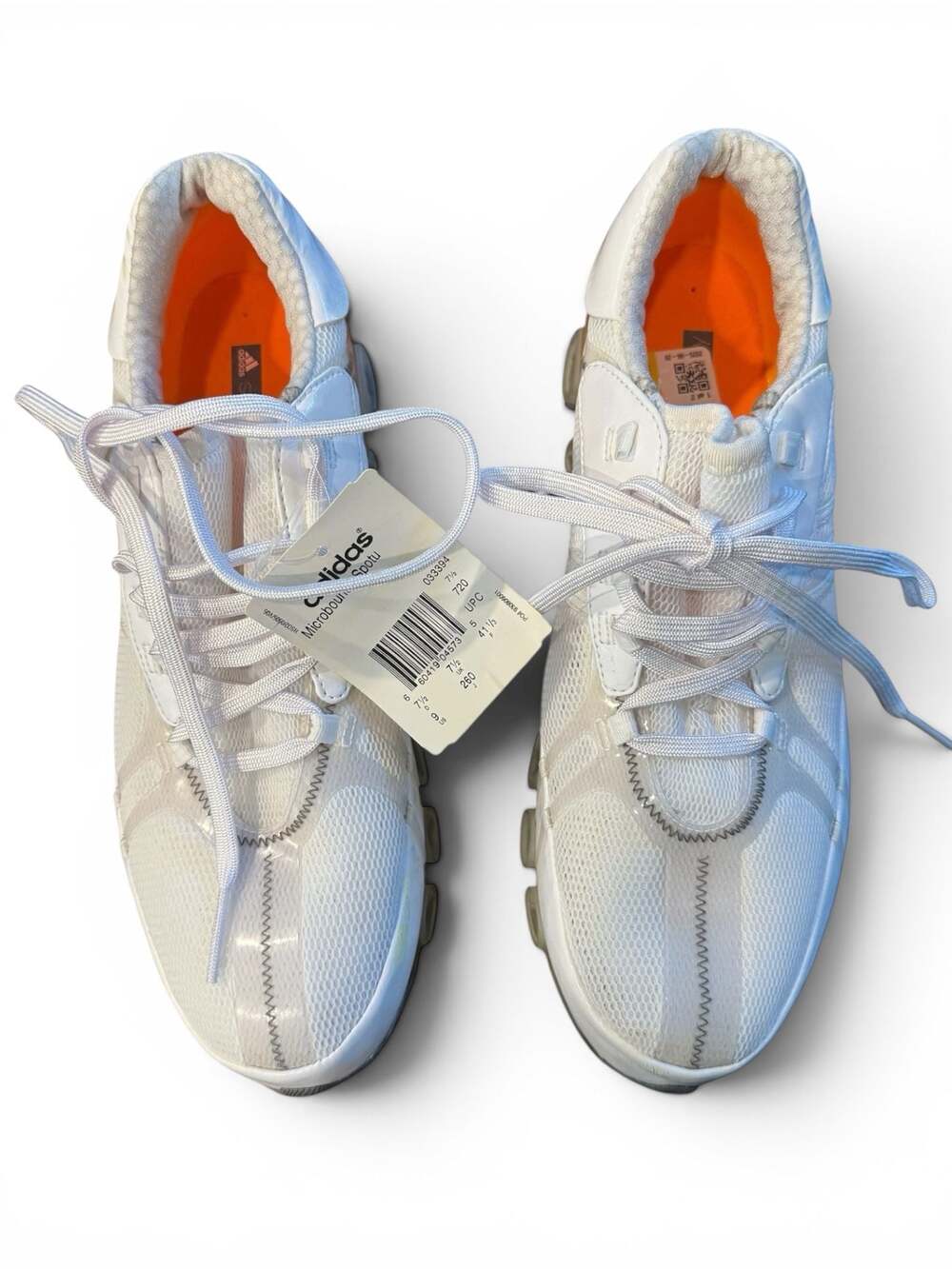 Adidas by Stella McCartney Microbounce Spotu Sneakers NWT Size 9 White Orange - Picture 5 of 8
